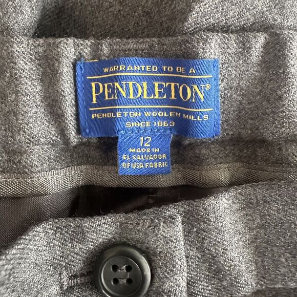 Pendleton 100% Wool Gray Trousers Pants Size 12 - Picture 6 of 6